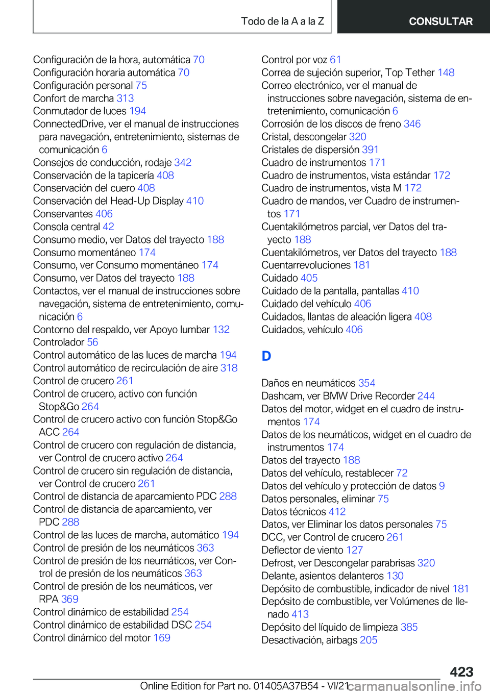 BMW M8 2022  Manuales de Empleo (in Spanish) �C�o�n�f�i�g�u�r�a�c�i�