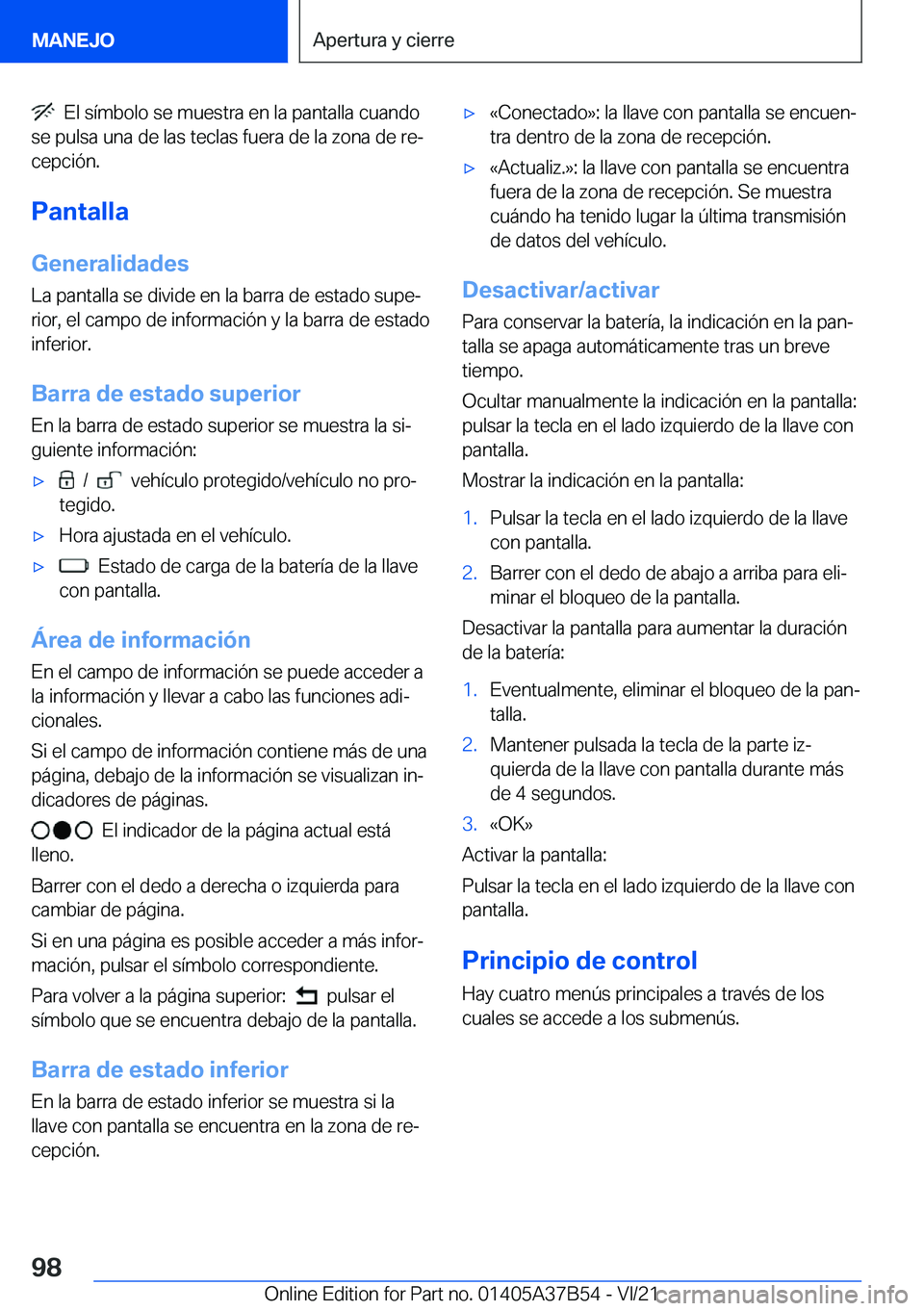 BMW M8 2022  Manuales de Empleo (in Spanish) ���E�l��s�