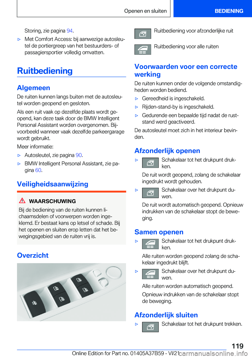 BMW M8 2022  Instructieboekjes (in Dutch) �S�t�o�r�i�n�g�,��z�i�e��p�a�g�i�n�a��9�4�.'x�M�e�t��C�o�m�f�o�r�t��A�c�c�e�s�s�:��b�i�j��a�a�n�w�e�z�i�g�e��a�u�t�o�s�l�e�uj
�t�e�l��d�e��p�o�r�t�i�e�r�g�r�e�e�p��v�a�n��h�e�t��b�e�