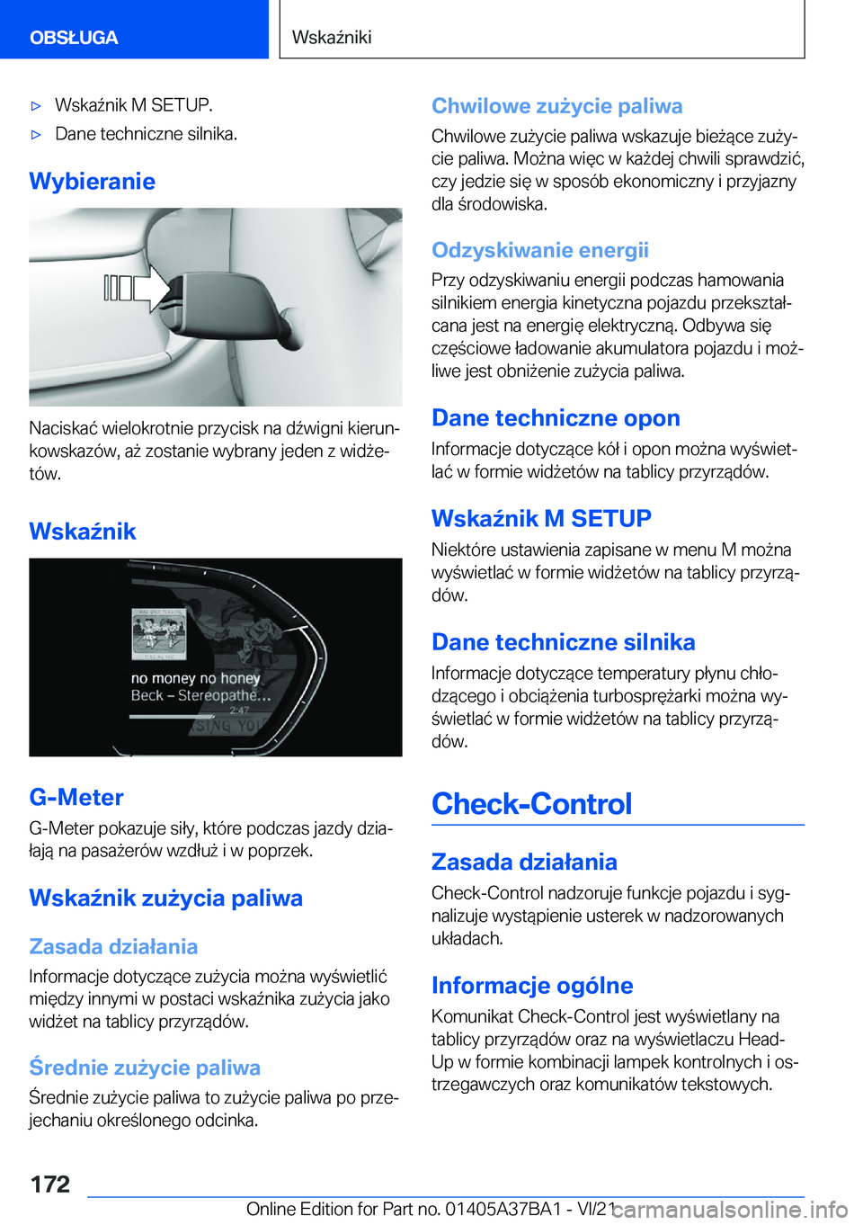 BMW M8 2022  Instrukcja obsługi (in Polish) 'x�W�s�k�a7�n�i�k��M��S�E�T�U�P�.'x�D�a�n�e��t�e�c�h�n�i�c�z�n�e��s�i�l�n�i�k�a�.
�W�y�b�i�e�r�a�n�i�e
�N�a�c�i�s�k�a�