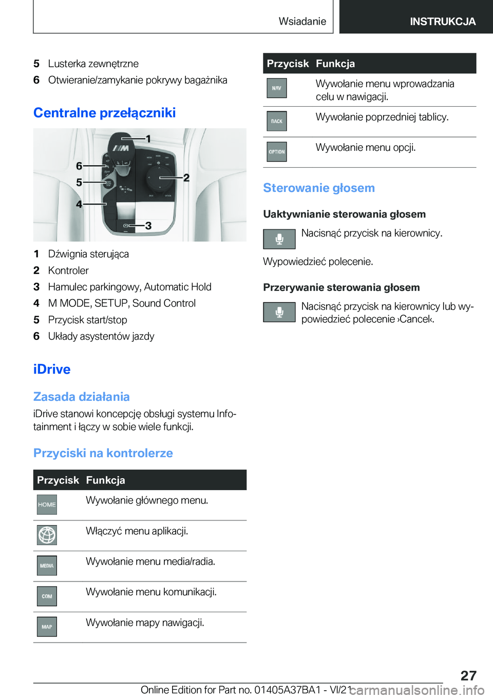 BMW M8 2022  Instrukcja obsługi (in Polish) �5�L�u�s�t�e�r�k�a��z�e�w�n�