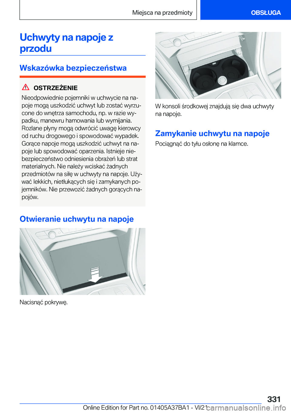 BMW M8 2022  Instrukcja obsługi (in Polish) �U�c�h�w�y�t�y��n�a��n�a�p�o�j�e��z�p�r�z�o�d�u
�W�s�k�a�z�