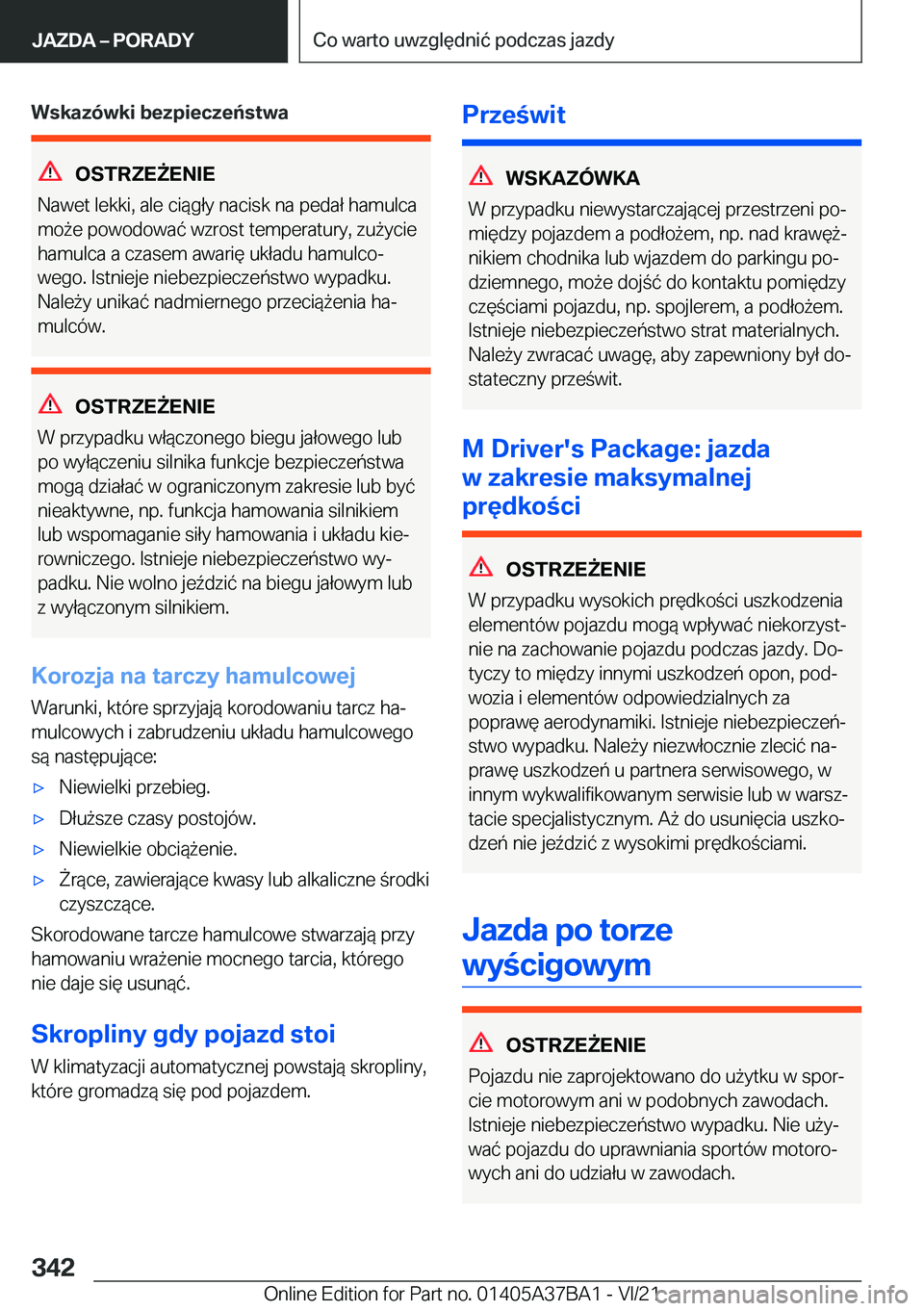 BMW M8 2022  Instrukcja obsługi (in Polish) �W�s�k�a�z�