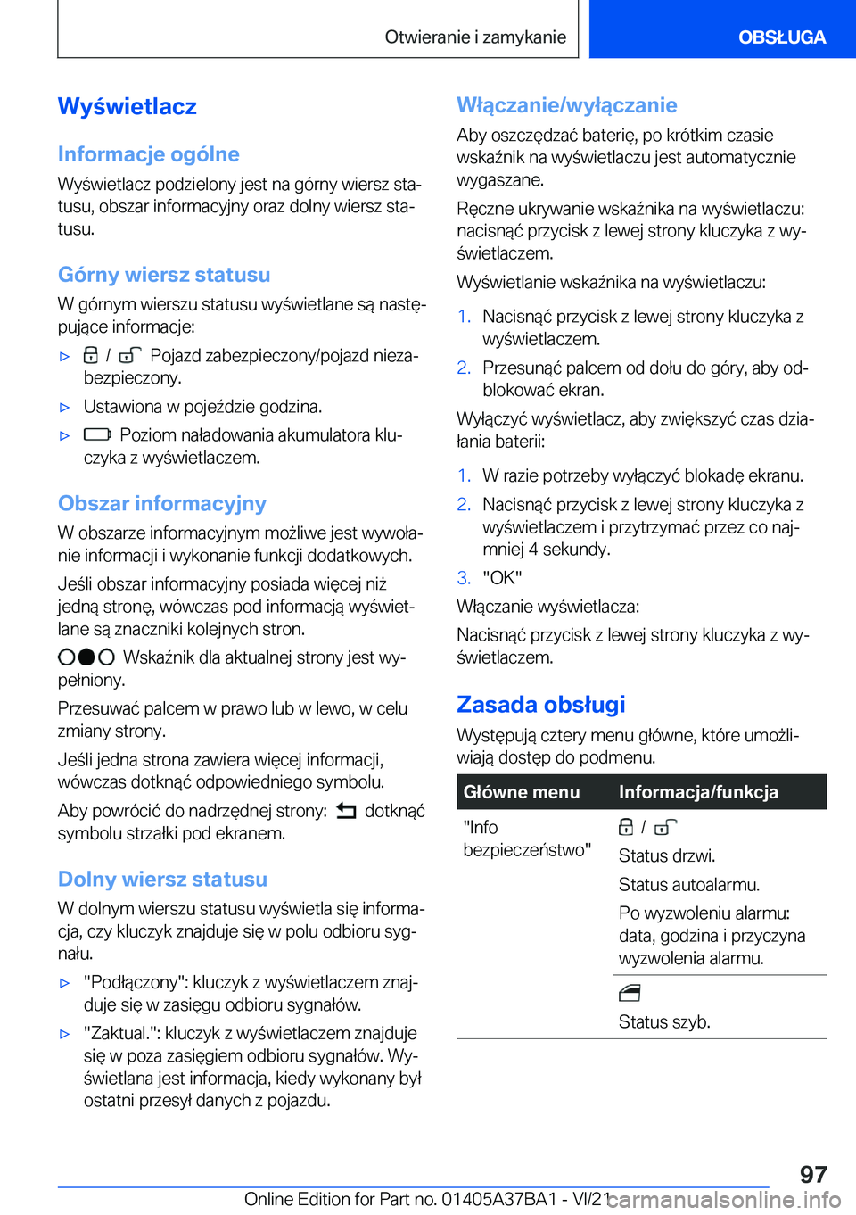 BMW M8 2022  Instrukcja obsługi (in Polish) �W�y�w�i�e�t�l�a�c�z
�I�n�f�o�r�m�a�c�j�e��o�g�