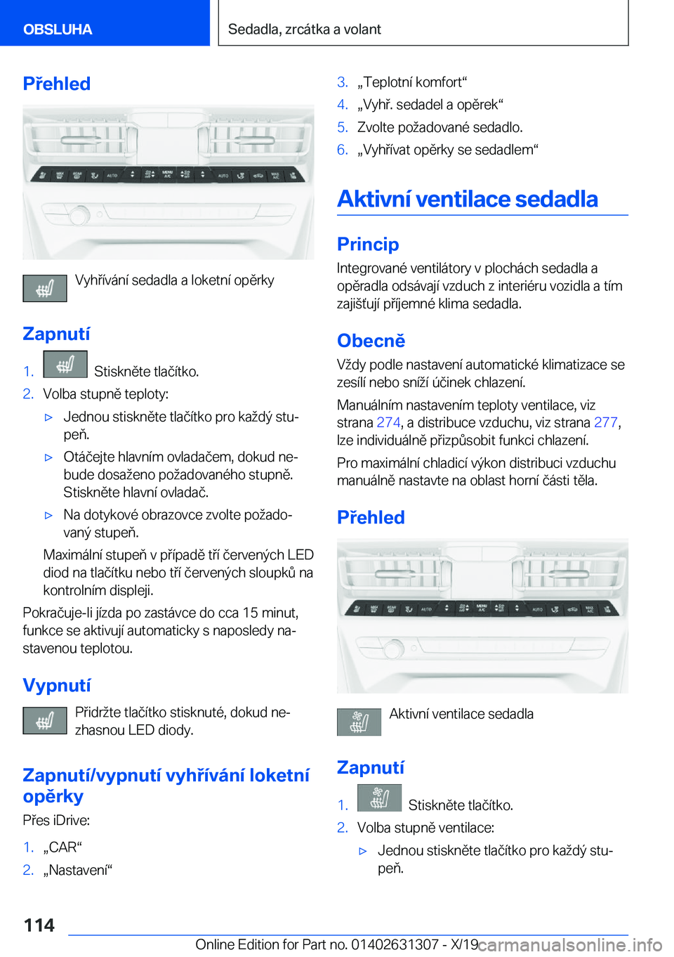 BMW M8 2020  Návod na použití (in Czech) �P�e�h�l�e�d
�V�y�h�