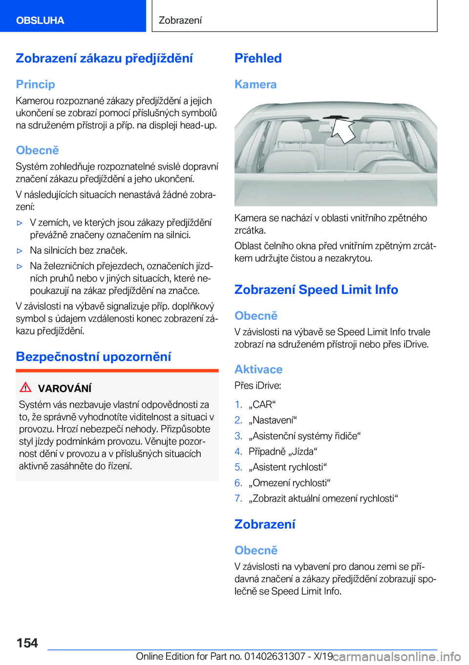 BMW M8 2020  Návod na použití (in Czech) �Z�o�b�r�a�z�e�n�