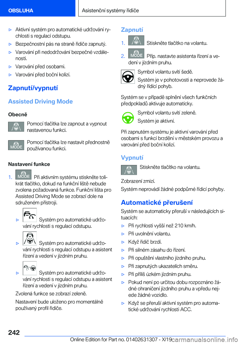 BMW M8 2020  Návod na použití (in Czech) 'x�A�k�t�i�v�n�