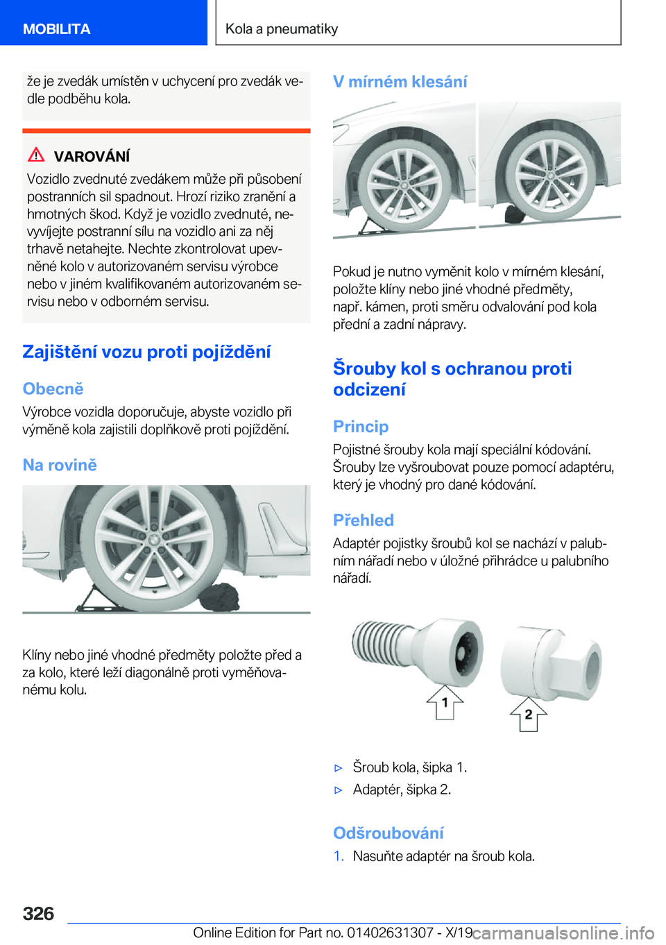 BMW M8 2020  Návod na použití (in Czech) �e��j�e��z�v�e�d�