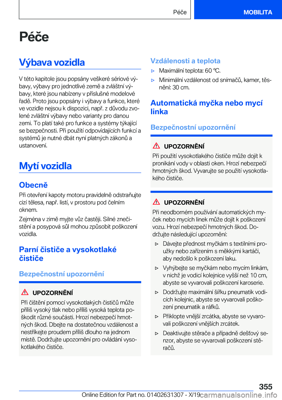 BMW M8 2020  Návod na použití (in Czech) �P�
