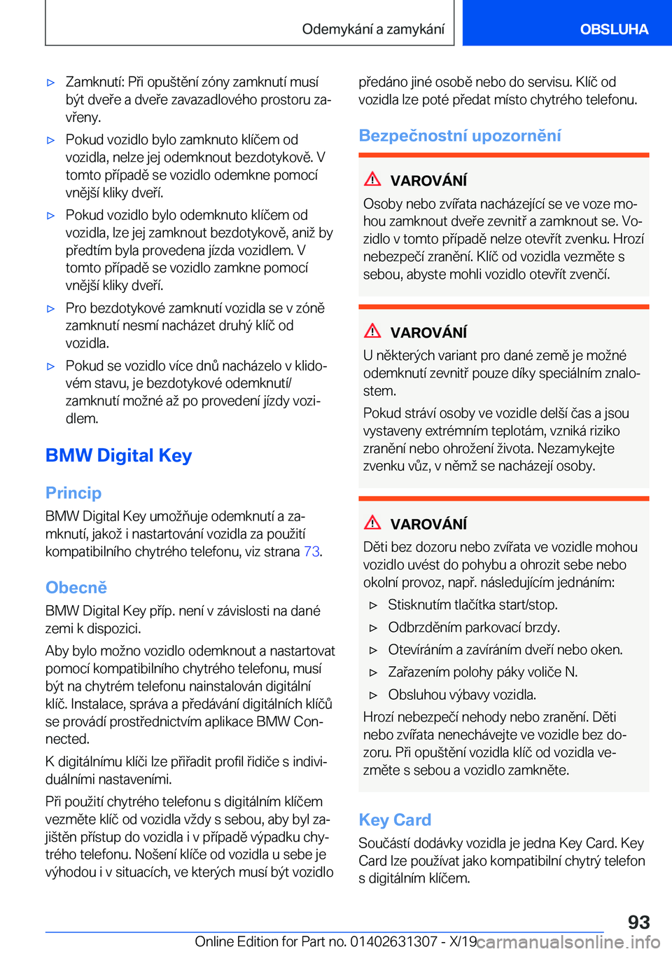 BMW M8 2020  Návod na použití (in Czech) 'x�Z�a�m�k�n�u�t�