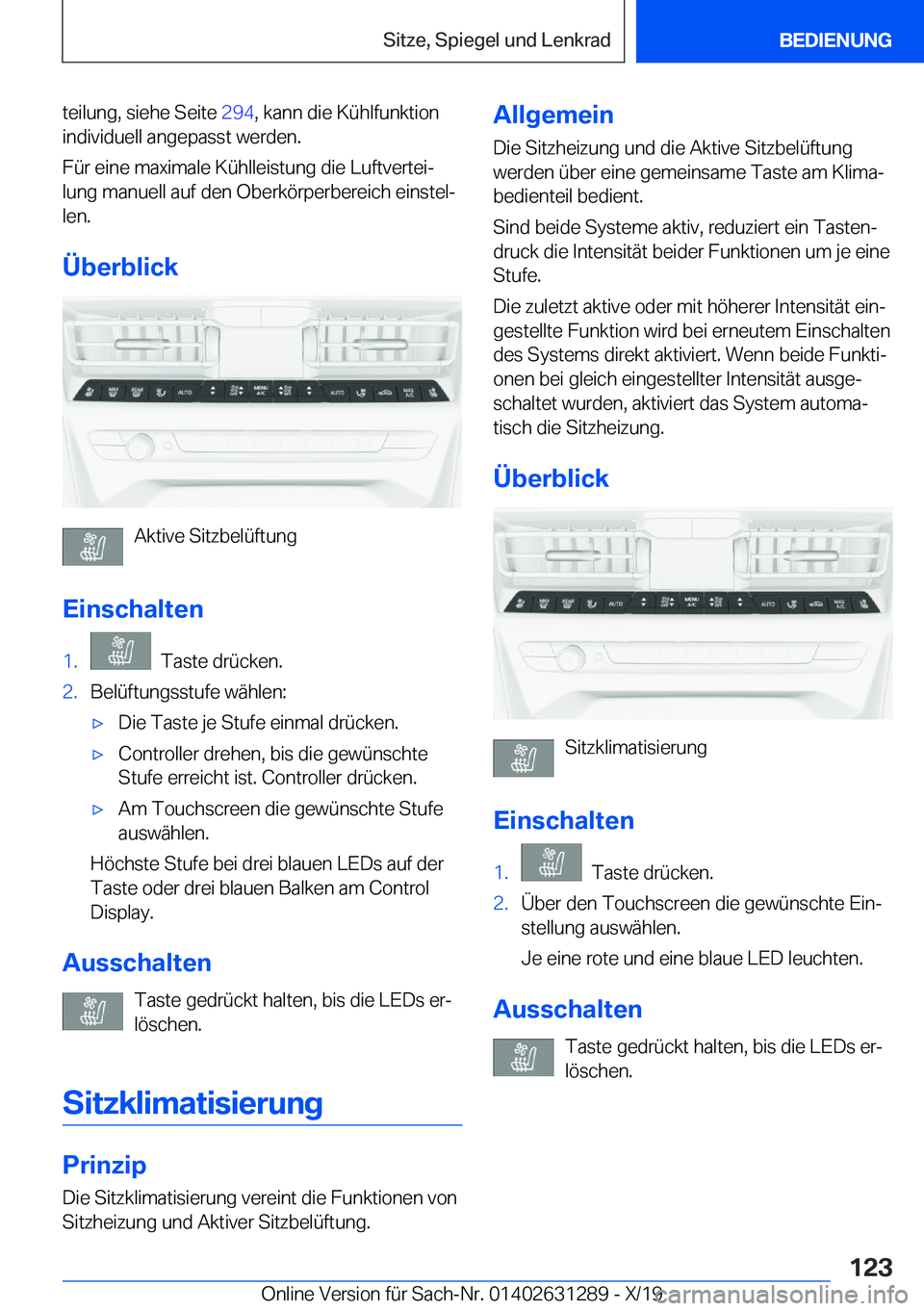 BMW M8 2020  Betriebsanleitungen (in German) �t�e�i�l�u�n�g�,��s�i�e�h�e��S�e�i�t�e��2�9�4�,��k�a�n�n��d�i�e��K�