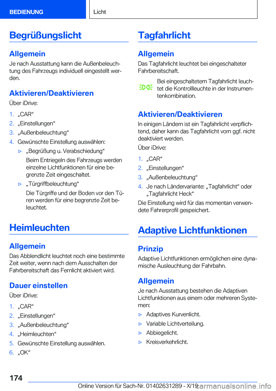 BMW M8 2020  Betriebsanleitungen (in German) �B�e�g�r�