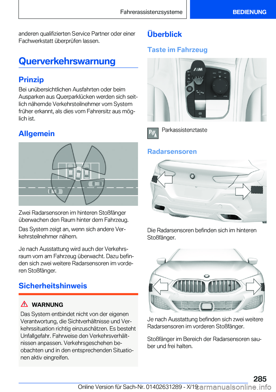 BMW M8 2020  Betriebsanleitungen (in German) �a�n�d�e�r�e�n��q�u�a�l�i�f�i�z�i�e�r�t�e�n��S�e�r�v�i�c�e��P�a�r�t�n�e�r��o�d�e�r��e�i�n�e�r�F�a�c�h�w�e�r�k�s�t�a�t�t��