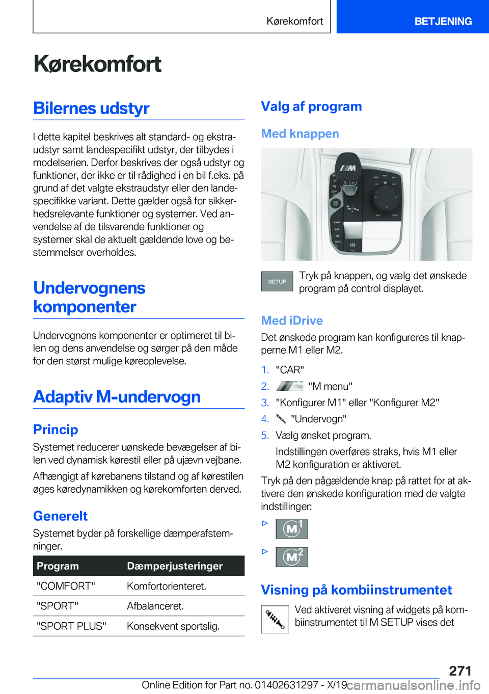 BMW M8 2020  InstruktionsbØger (in Danish) �K�
