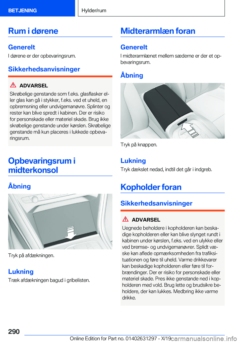 BMW M8 2020  InstruktionsbØger (in Danish) �R�u�m��i��d�