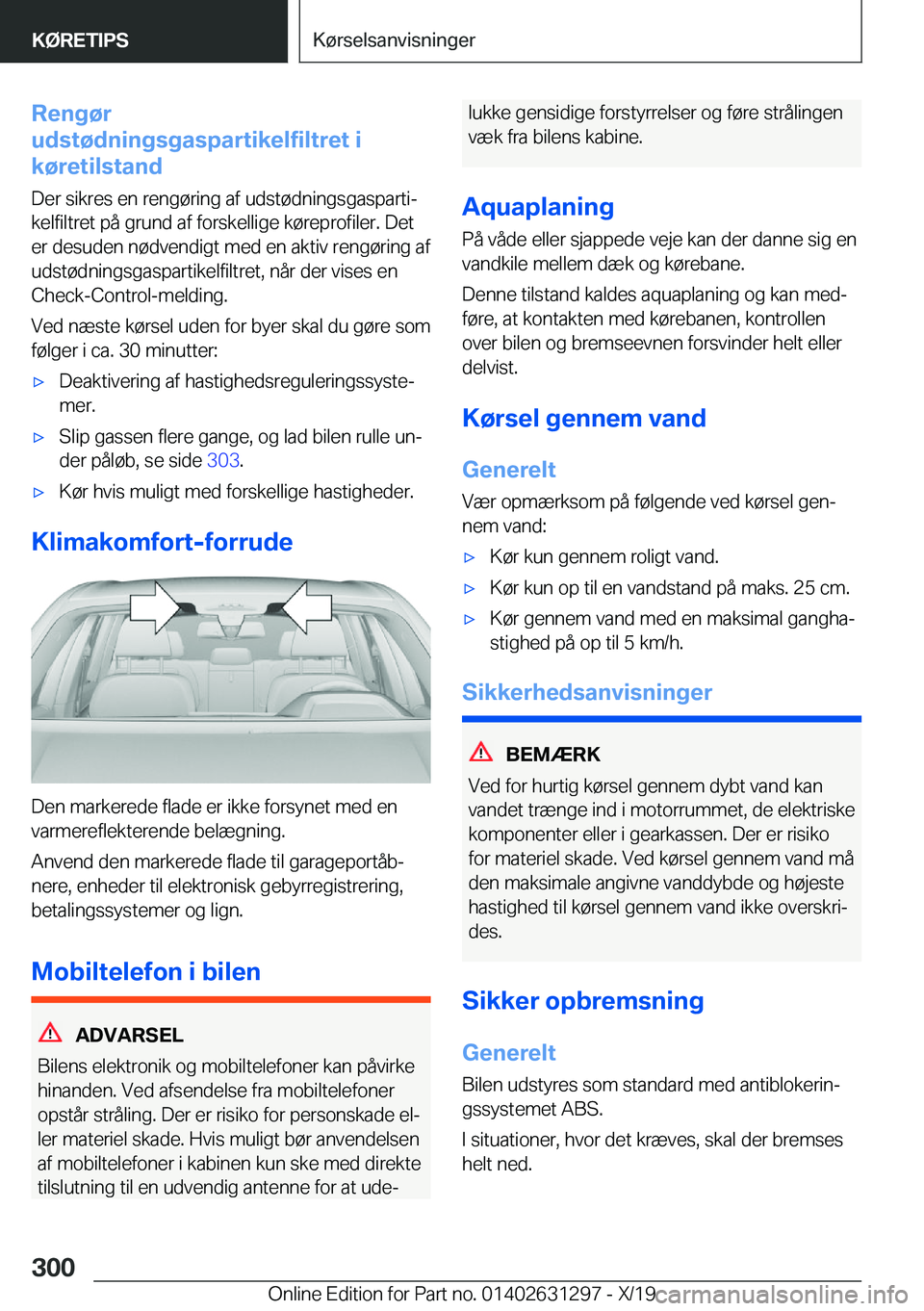 BMW M8 2020  InstruktionsbØger (in Danish) �R�e�n�g�