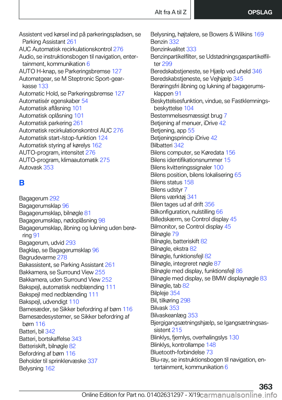 BMW M8 2020  InstruktionsbØger (in Danish) �A�s�s�i�s�t�e�n�t��v�e�d��k�