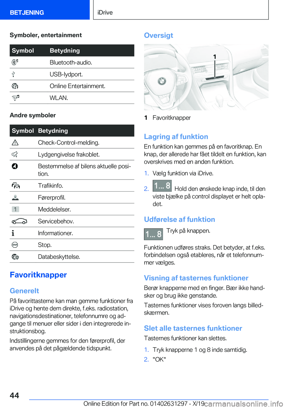 BMW M8 2020  InstruktionsbØger (in Danish) �S�y�m�b�o�l�e�r�,��e�n�t�e�r�t�a�i�n�m�e�n�t�S�y�m�b�o�l�B�e�t�y�d�n�i�n�g��B�l�u�e�t�o�o�t�h�-�a�u�d�i�o�.��U�S�B�-�l�y�d�p�o�r�t�.��O�n�l�i�n�e��E�n�t�e�r�t�a�i�n�m�e�n�t�.��W�L�A�N�.
�A�n�d�