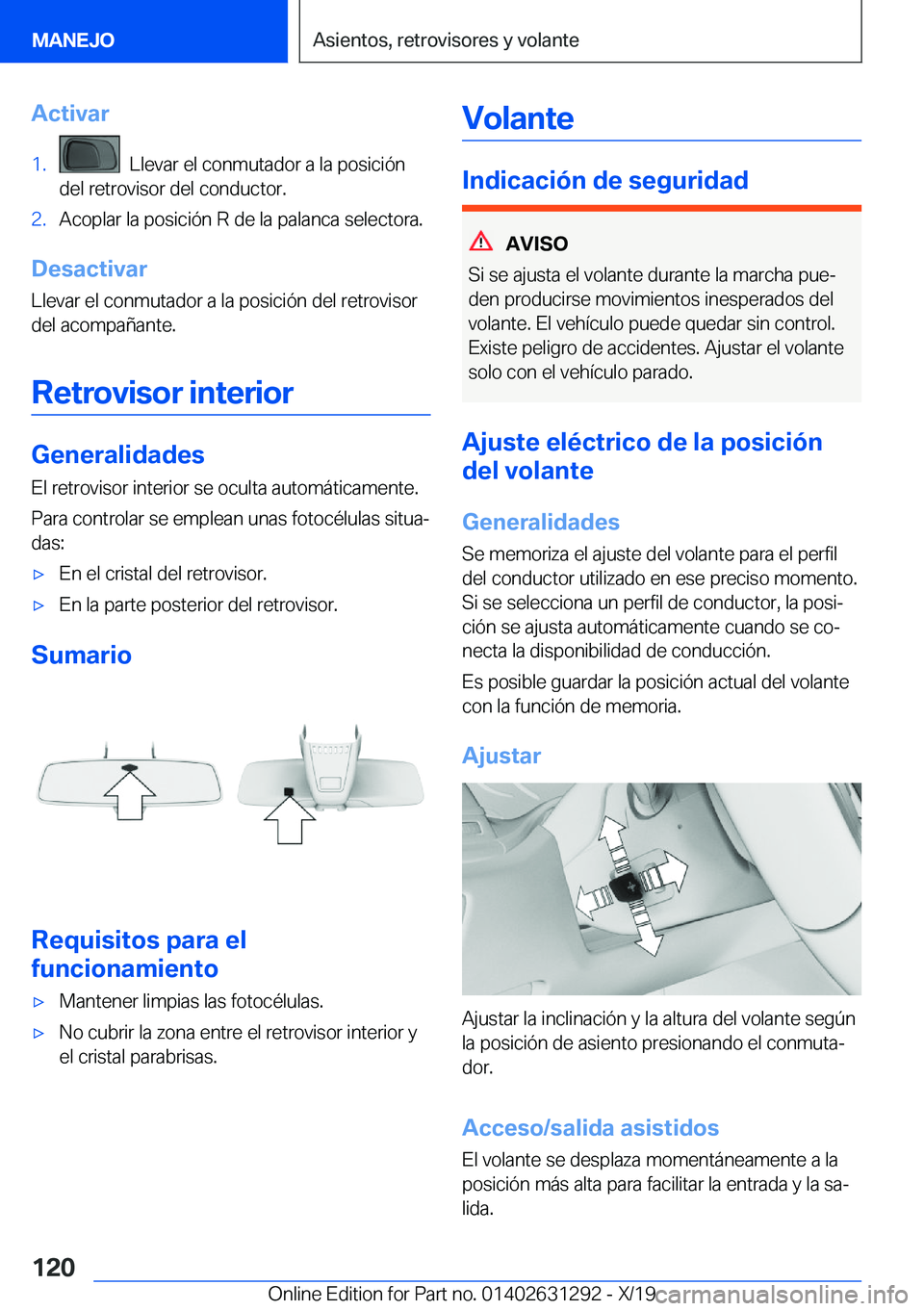 BMW M8 2020  Manuales de Empleo (in Spanish) �A�c�t�i�v�a�r�1�.���L�l�e�v�a�r��e�l��c�o�n�m�u�t�a�d�o�r��a��l�a��p�o�s�i�c�i�