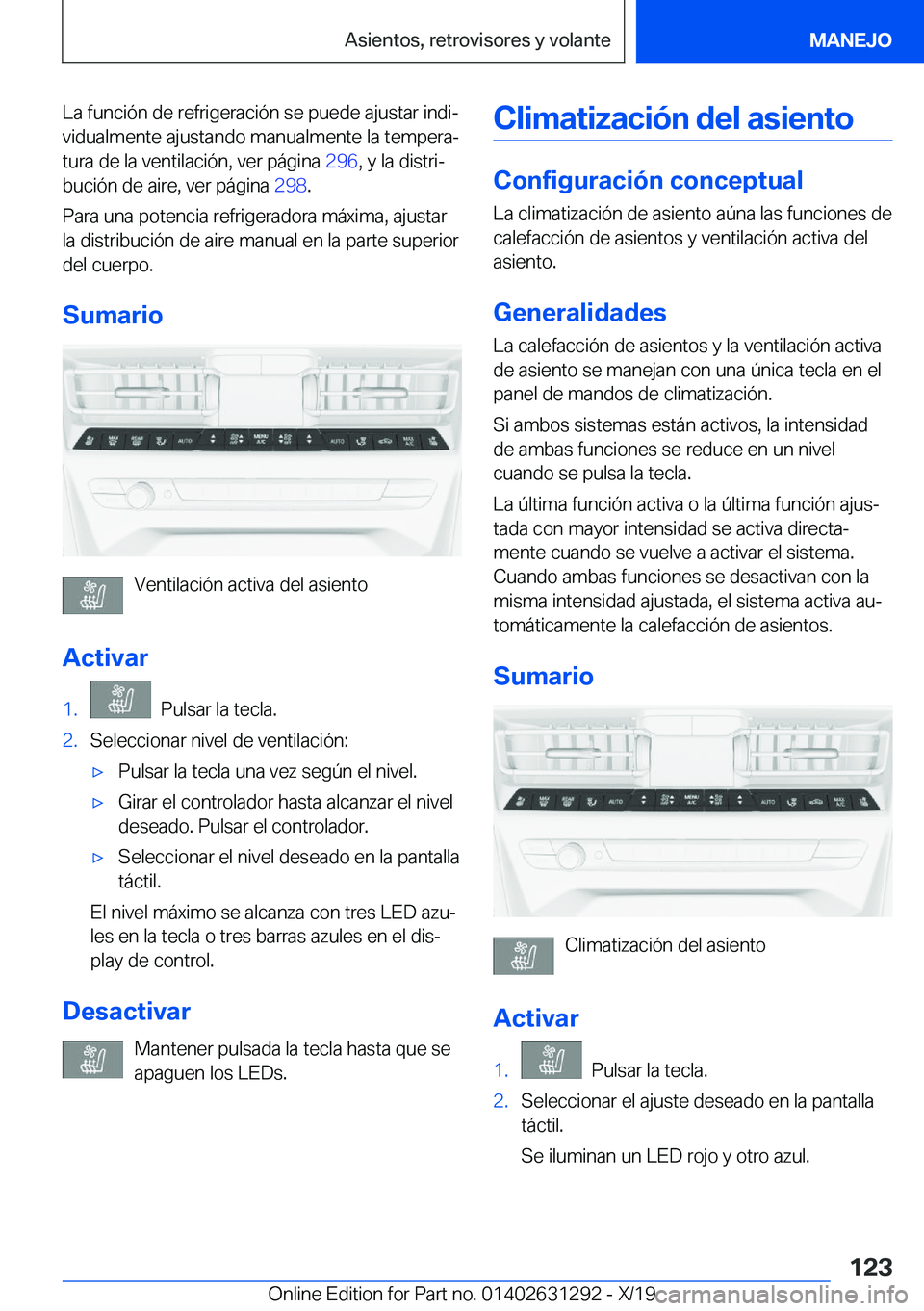 BMW M8 2020  Manuales de Empleo (in Spanish) �L�a��f�u�n�c�i�