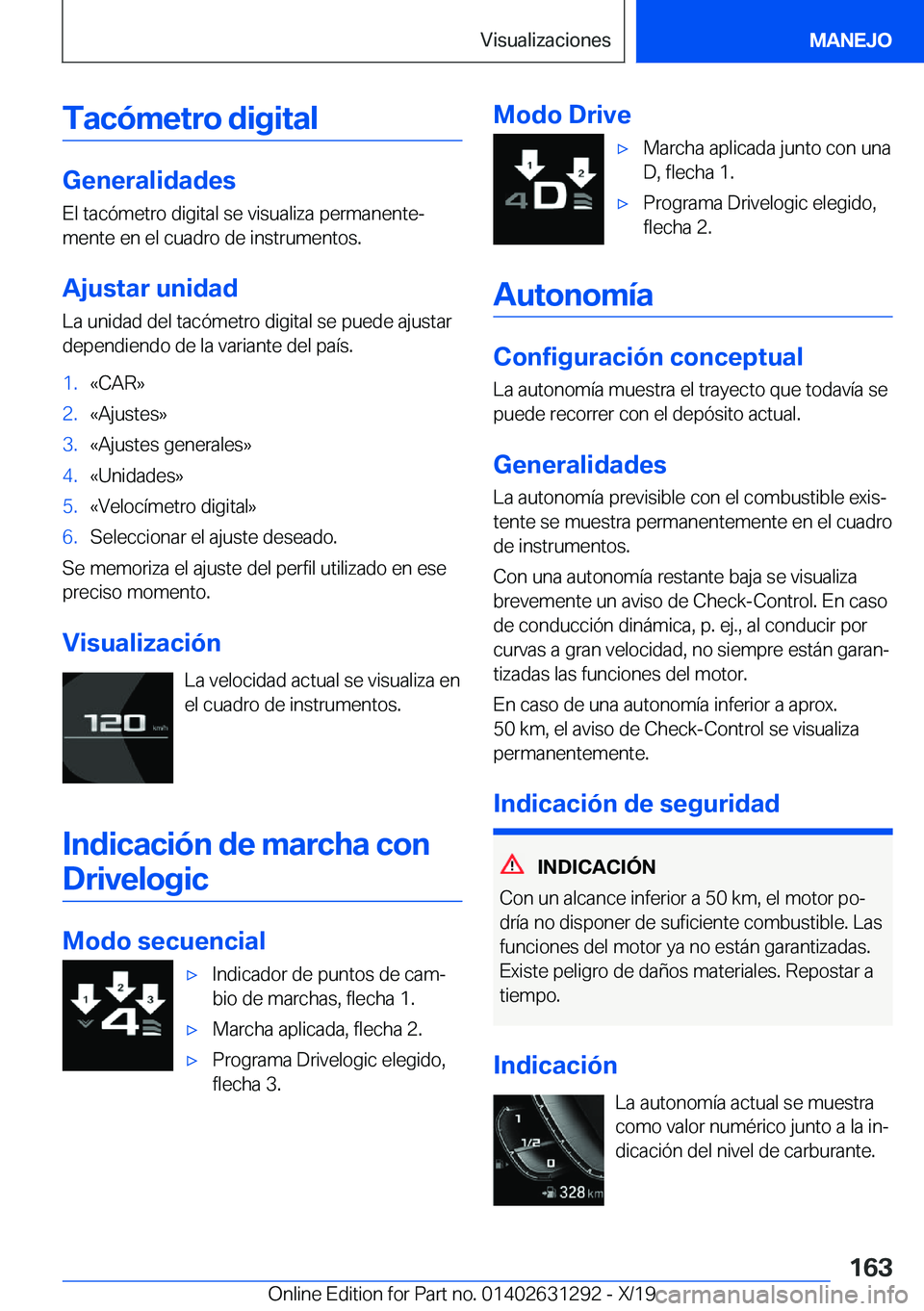 BMW M8 2020  Manuales de Empleo (in Spanish) �T�a�c�