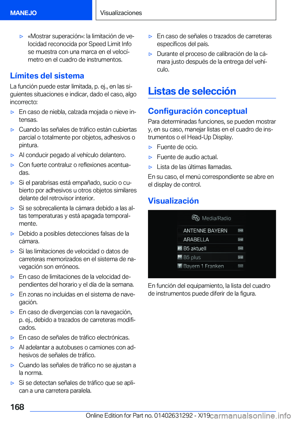 BMW M8 2020  Manuales de Empleo (in Spanish) x�«�M�o�s�t�r�a�r��s�u�p�e�r�a�c�i�