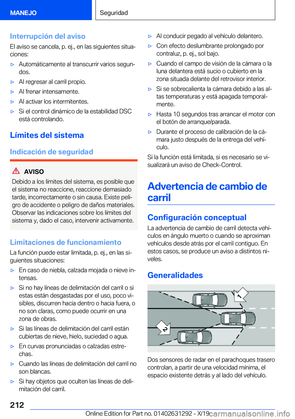 BMW M8 2020  Manuales de Empleo (in Spanish) �I�n�t�e�r�r�u�p�c�i�