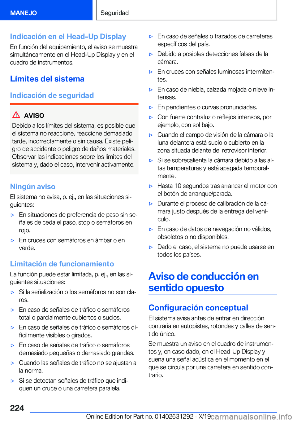 BMW M8 2020  Manuales de Empleo (in Spanish) �I�n�d�i�c�a�c�i�