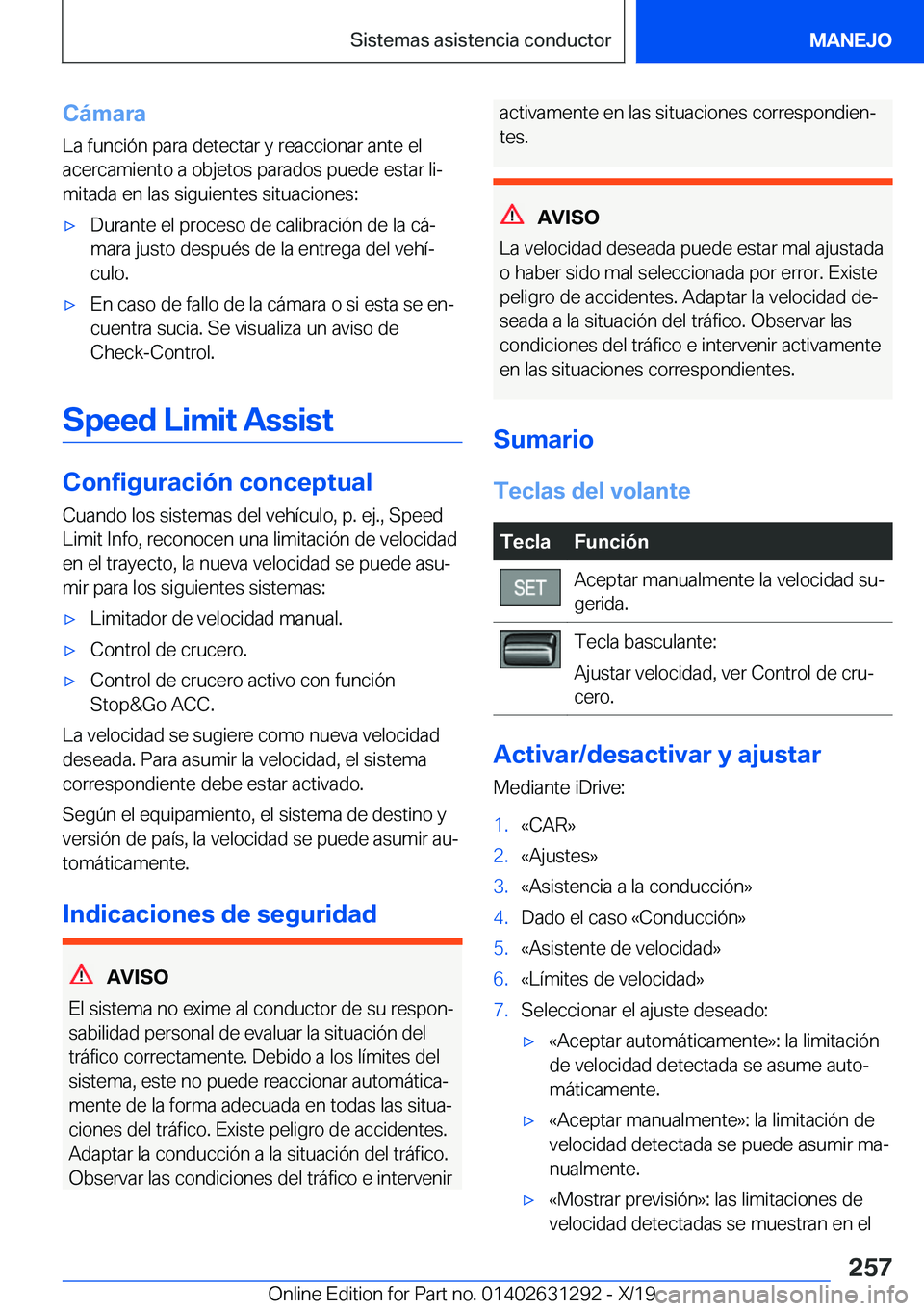 BMW M8 2020  Manuales de Empleo (in Spanish) �C�
