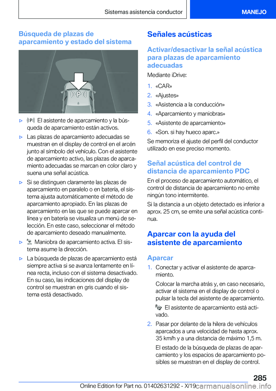 BMW M8 2020  Manuales de Empleo (in Spanish) �B�