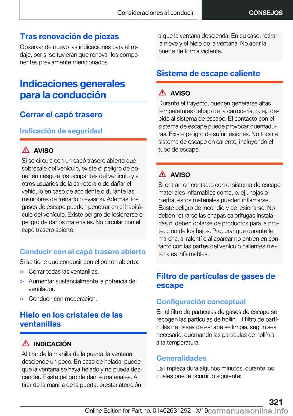 BMW M8 2020  Manuales de Empleo (in Spanish) �T�r�a�s��r�e�n�o�v�a�c�i�