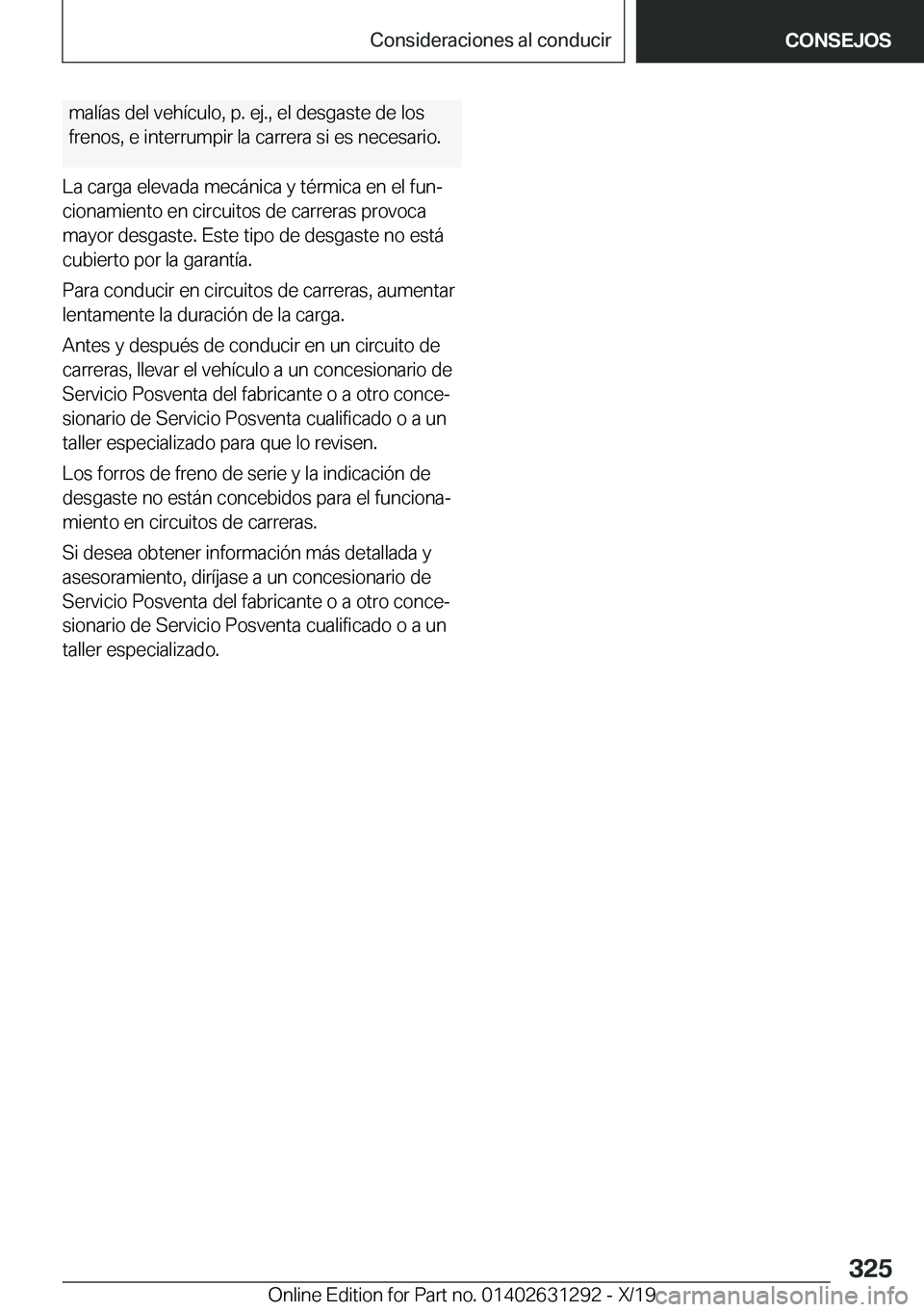 BMW M8 2020  Manuales de Empleo (in Spanish) �m�a�l�