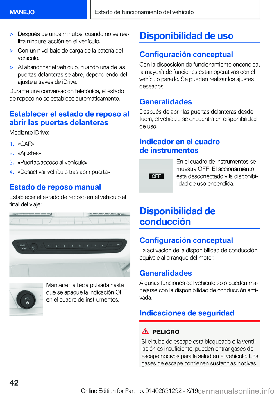 BMW M8 2020  Manuales de Empleo (in Spanish) x�D�e�s�p�u�
