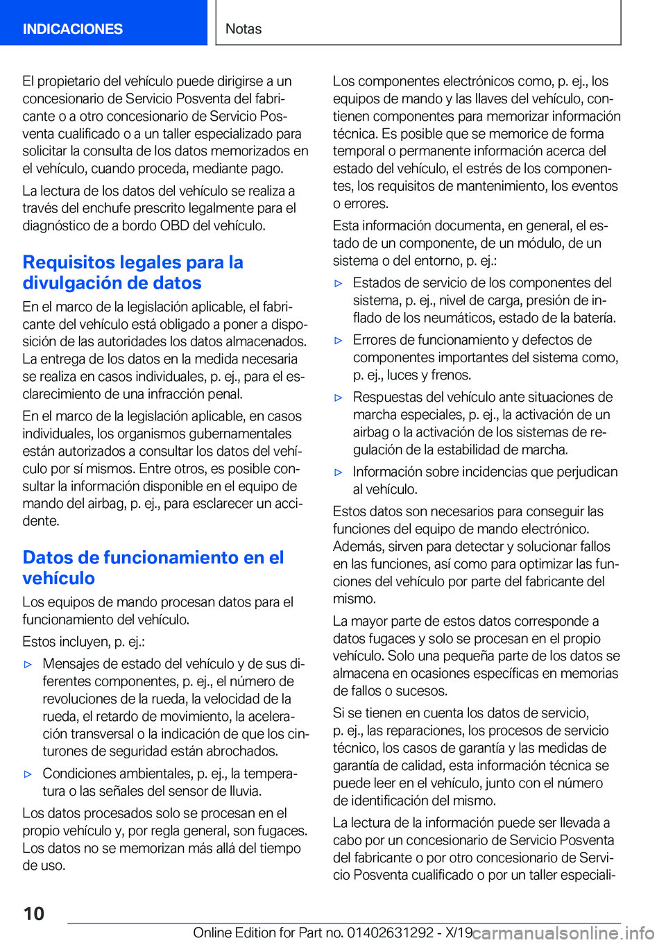 BMW M8 2020  Manuales de Empleo (in Spanish) �E�l��p�r�o�p�i�e�t�a�r�i�o��d�e�l��v�e�h�