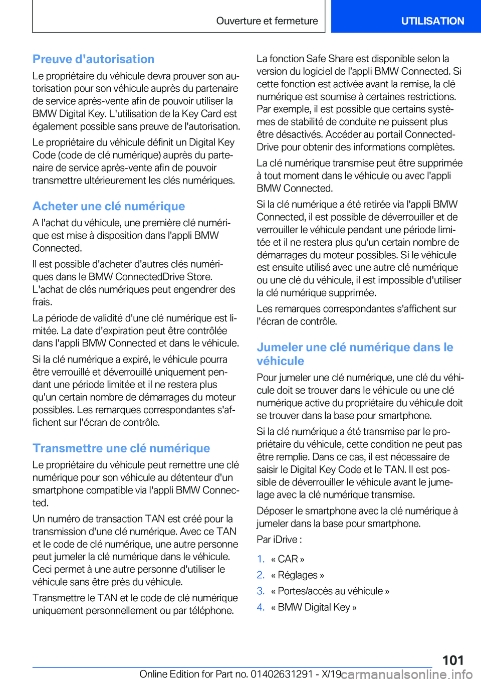 BMW M8 2020  Notices Demploi (in French) �P�r�e�u�v�e��d�'�a�u�t�o�r�i�s�a�t�i�o�n
�L�e��p�r�o�p�r�i�é�t�a�i�r�e��d�u��v�é�h�i�c�u�l�e��d�e�v�r�a��p�r�o�u�v�e�r��s�o�n��a�uj
�t�o�r�i�s�a�t�i�o�n��p�o�u�r��s�o�n��v�é�h�i�c�