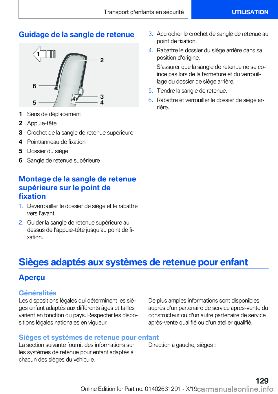 BMW M8 2020  Notices Demploi (in French) �G�u�i�d�a�g�e��d�e��l�a��s�a�n�g�l�e��d�e��r�e�t�e�n�u�e�1�S�e�n�s��d�e��d�é�p�l�a�c�e�m�e�n�t�2�A�p�p�u�i�e�-�t�ê�t�e�3�C�r�o�c�h�e�t��d�e��l�a��s�a�n�g�l�e��d�e��r�e�t�e�n�u�e��s�u�p