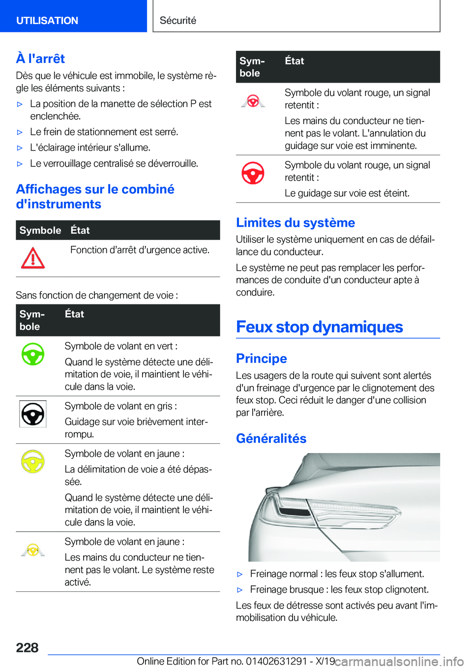 BMW M8 2020  Notices Demploi (in French) �