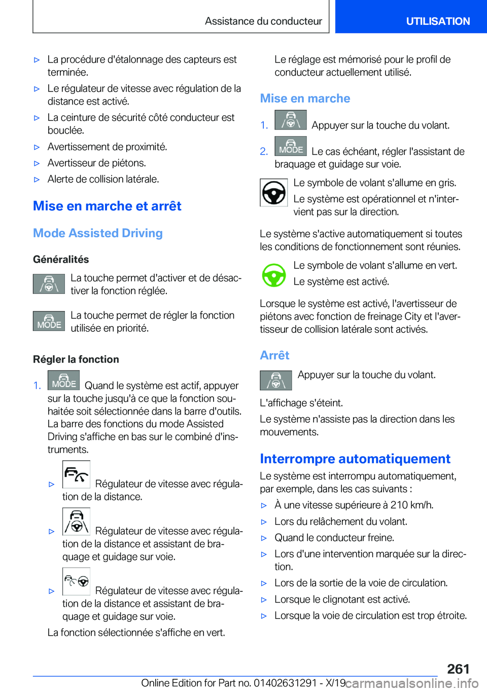 BMW M8 2020  Notices Demploi (in French) 'x�L�a��p�r�o�c�é�d�u�r�e��d�'�é�t�a�l�o�n�n�a�g�e��d�e�s��c�a�p�t�e�u�r�s��e�s�t
�t�e�r�m�i�n�é�e�.'x�L�e��r�é�g�u�l�a�t�e�u�r��d�e��v�i�t�e�s�s�e��a�v�e�c��r�é�g�u�l�a�t�i