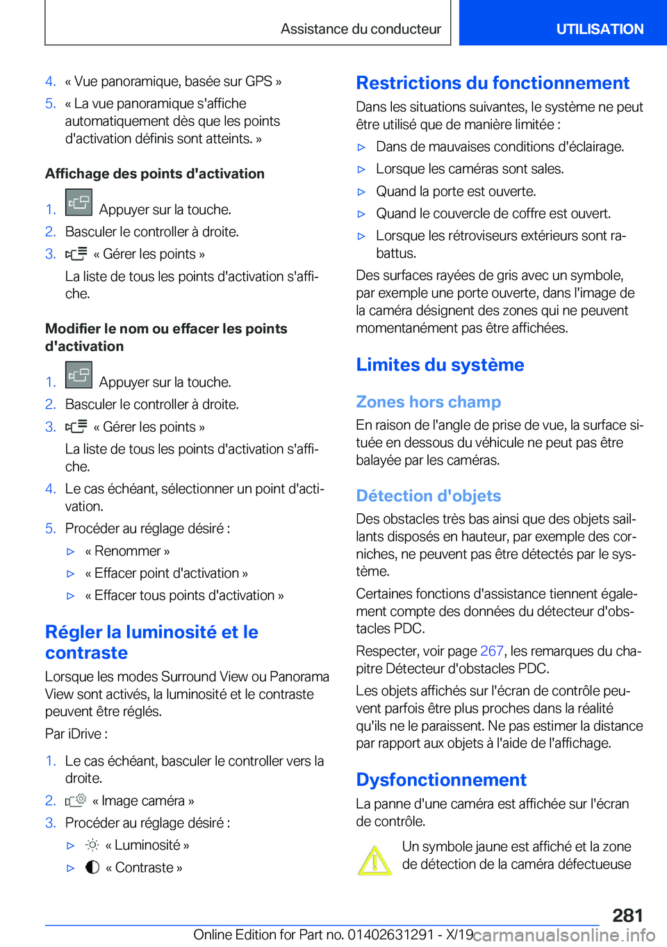 BMW M8 2020  Notices Demploi (in French) �4�.�k��V�u�e��p�a�n�o�r�a�m�i�q�u�e�,��b�a�s�é�e��s�u�r��G�P�S��{�5�.�k��L�a��v�u�e��p�a�n�o�r�a�m�i�q�u�e��s�'�a�f�f�i�c�h�e
�a�u�t�o�m�a�t�i�q�u�e�m�e�n�t��d�è�s��q�u�e��l�e�s��