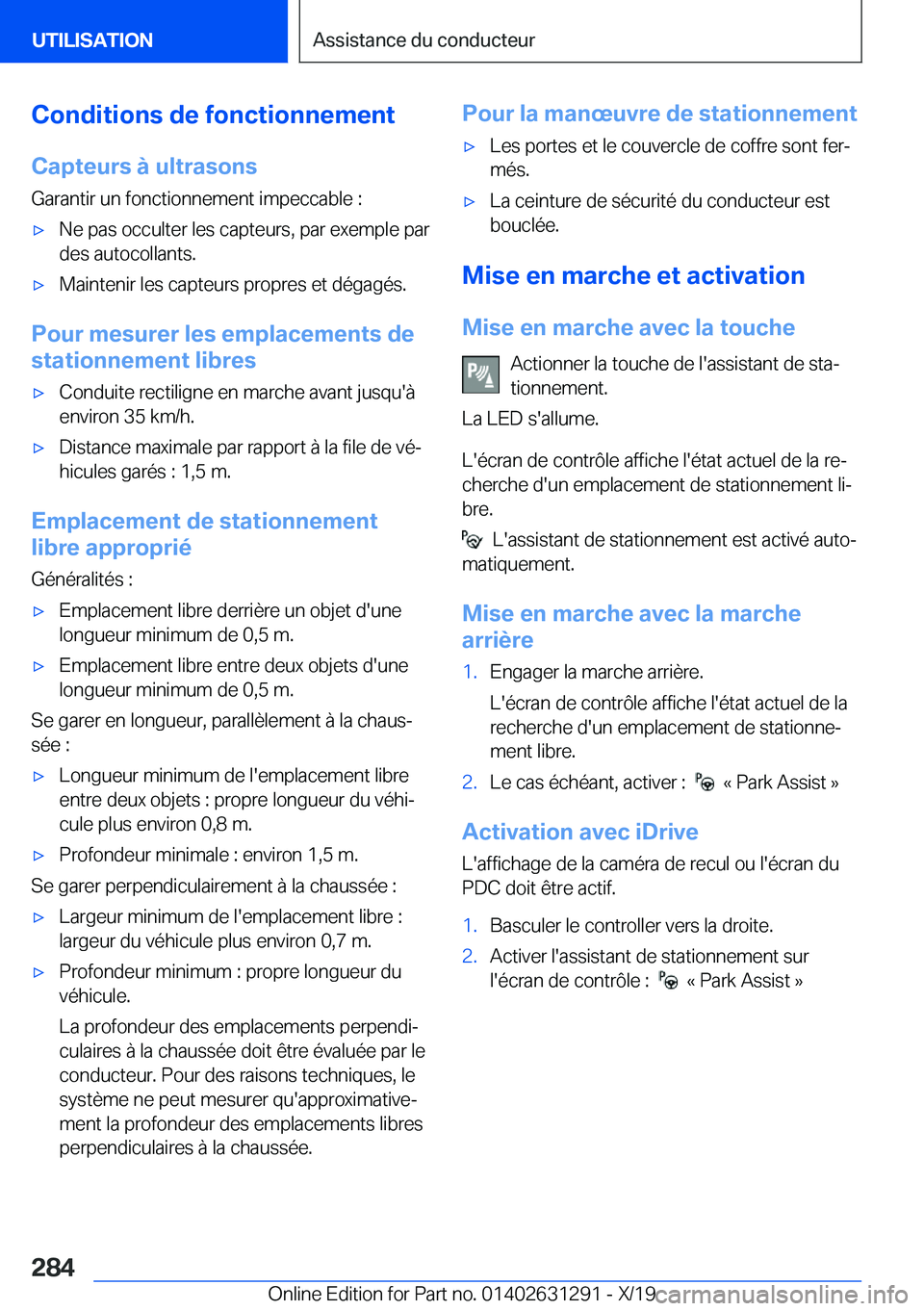 BMW M8 2020  Notices Demploi (in French) �C�o�n�d�i�t�i�o�n�s��d�e��f�o�n�c�t�i�o�n�n�e�m�e�n�t�C�a�p�t�e�u�r�s��