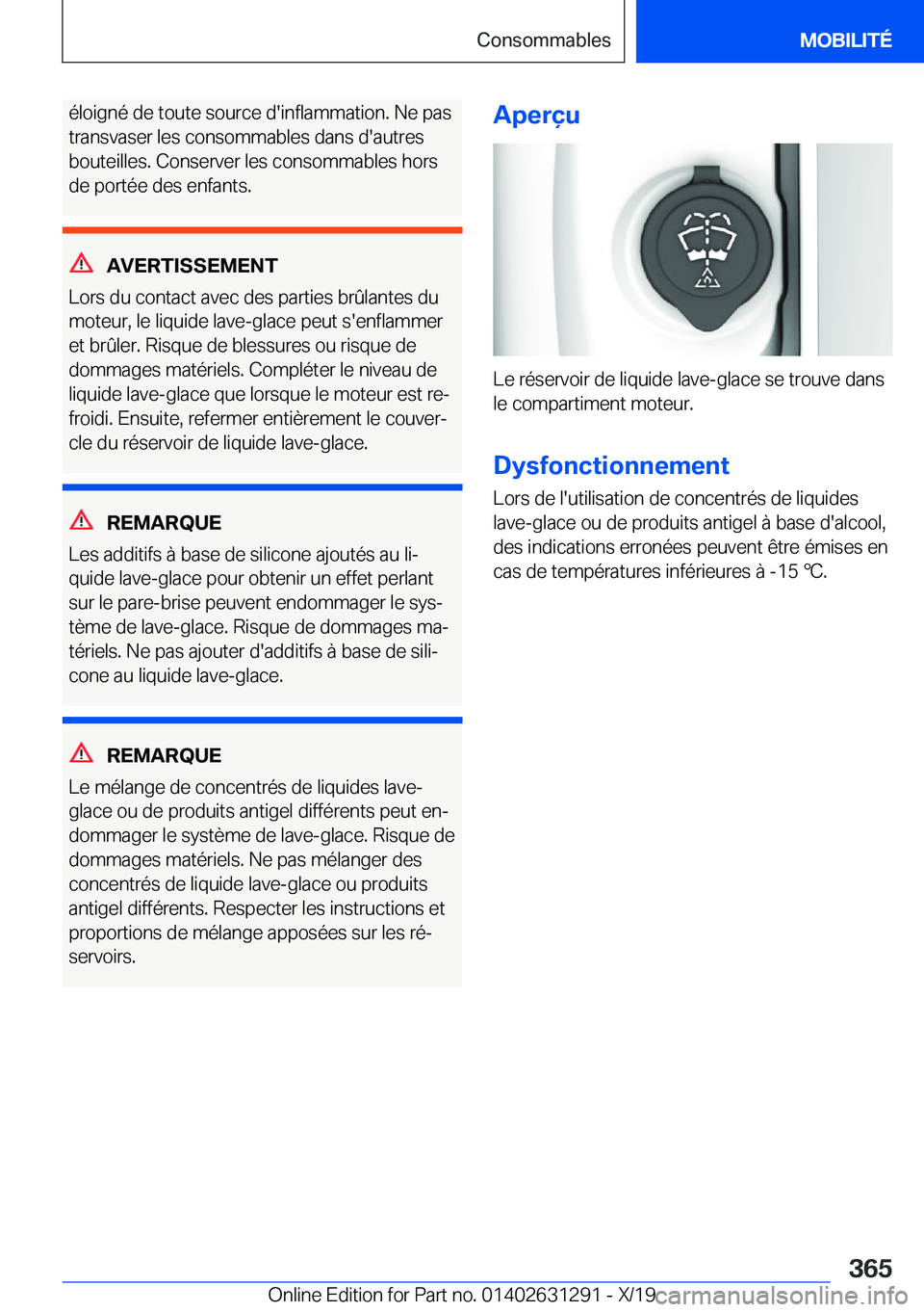 BMW M8 2020  Notices Demploi (in French) �é�l�o�i�g�n�é��d�e��t�o�u�t�e��s�o�u�r�c�e��d�'�i�n�f�l�a�m�m�a�t�i�o�n�.��N�e��p�a�s
�t�r�a�n�s�v�a�s�e�r��l�e�s��c�o�n�s�o�m�m�a�b�l�e�s��d�a�n�s��d�'�a�u�t�r�e�s �b�o�u�t�e�i�l