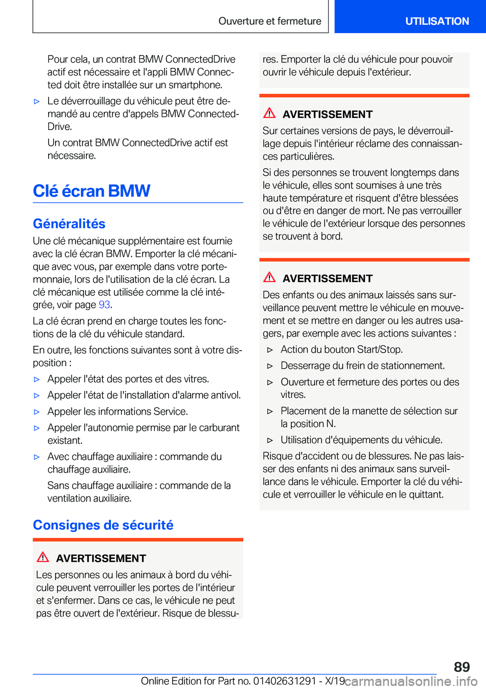 BMW M8 2020  Notices Demploi (in French) �P�o�u�r��c�e�l�a�,��u�n��c�o�n�t�r�a�t��B�M�W��C�o�n�n�e�c�t�e�d�D�r�i�v�e
�a�c�t�i�f��e�s�t��n�é�c�e�s�s�a�i�r�e��e�t��l�'�a�p�p�l�i��B�M�W��C�o�n�n�e�cj
�t�e�d��d�o�i�t��ê�t�r�e
