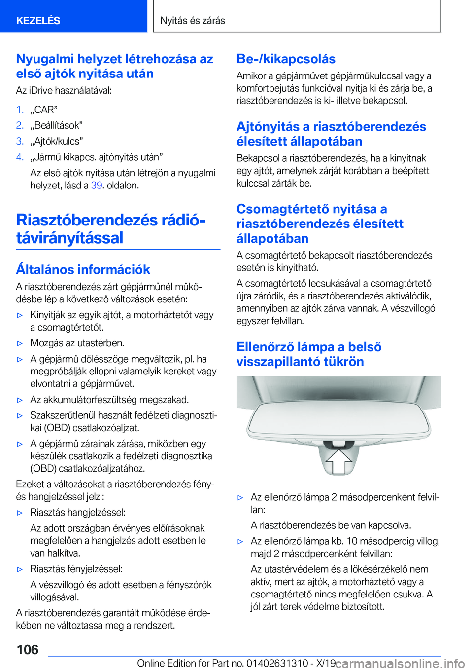BMW M8 2020  Kezelési útmutató (in Hungarian) �N�y�u�g�a�l�m�i��h�e�l�y�z�e�t��l�