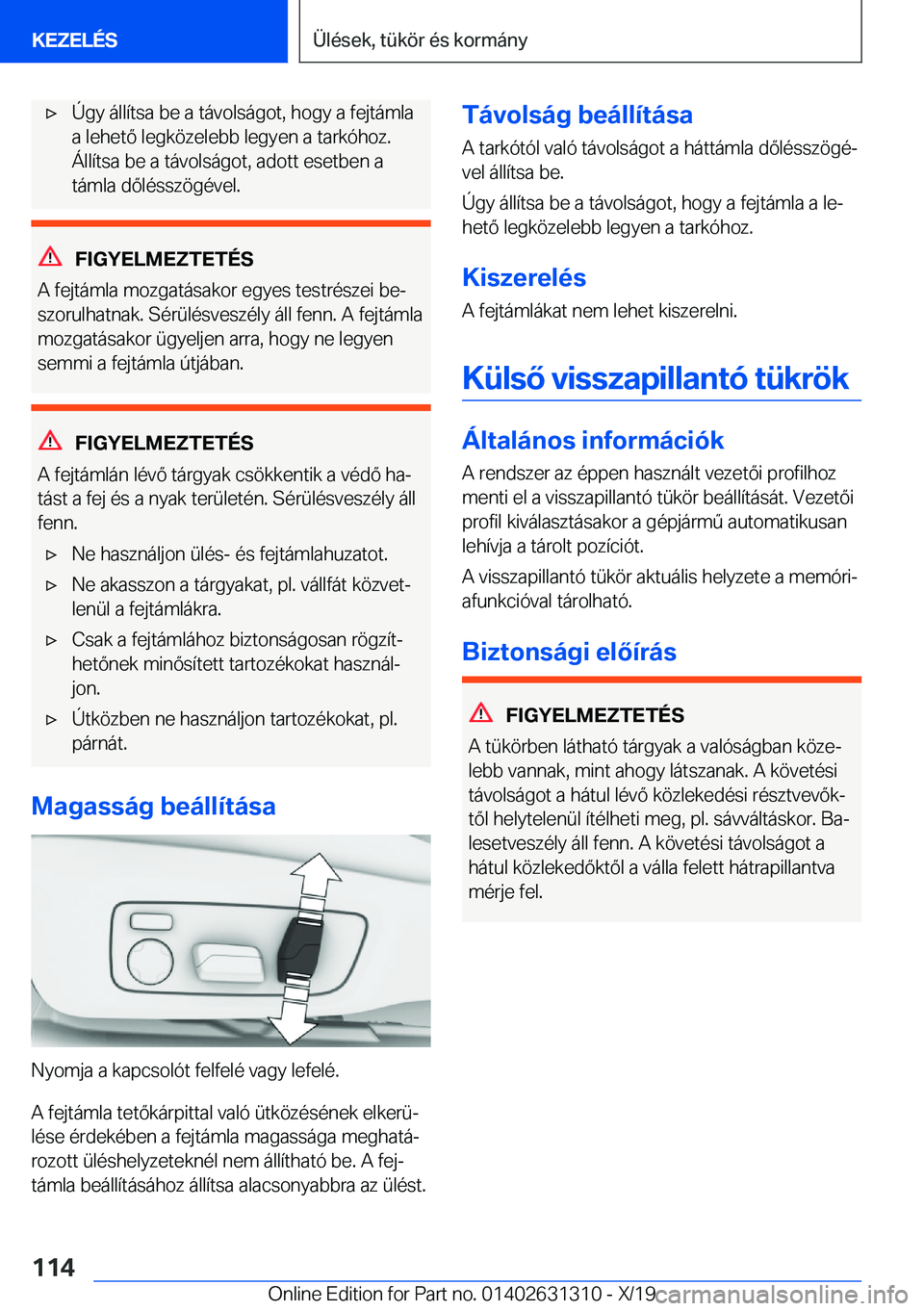 BMW M8 2020  Kezelési útmutató (in Hungarian) 'x�