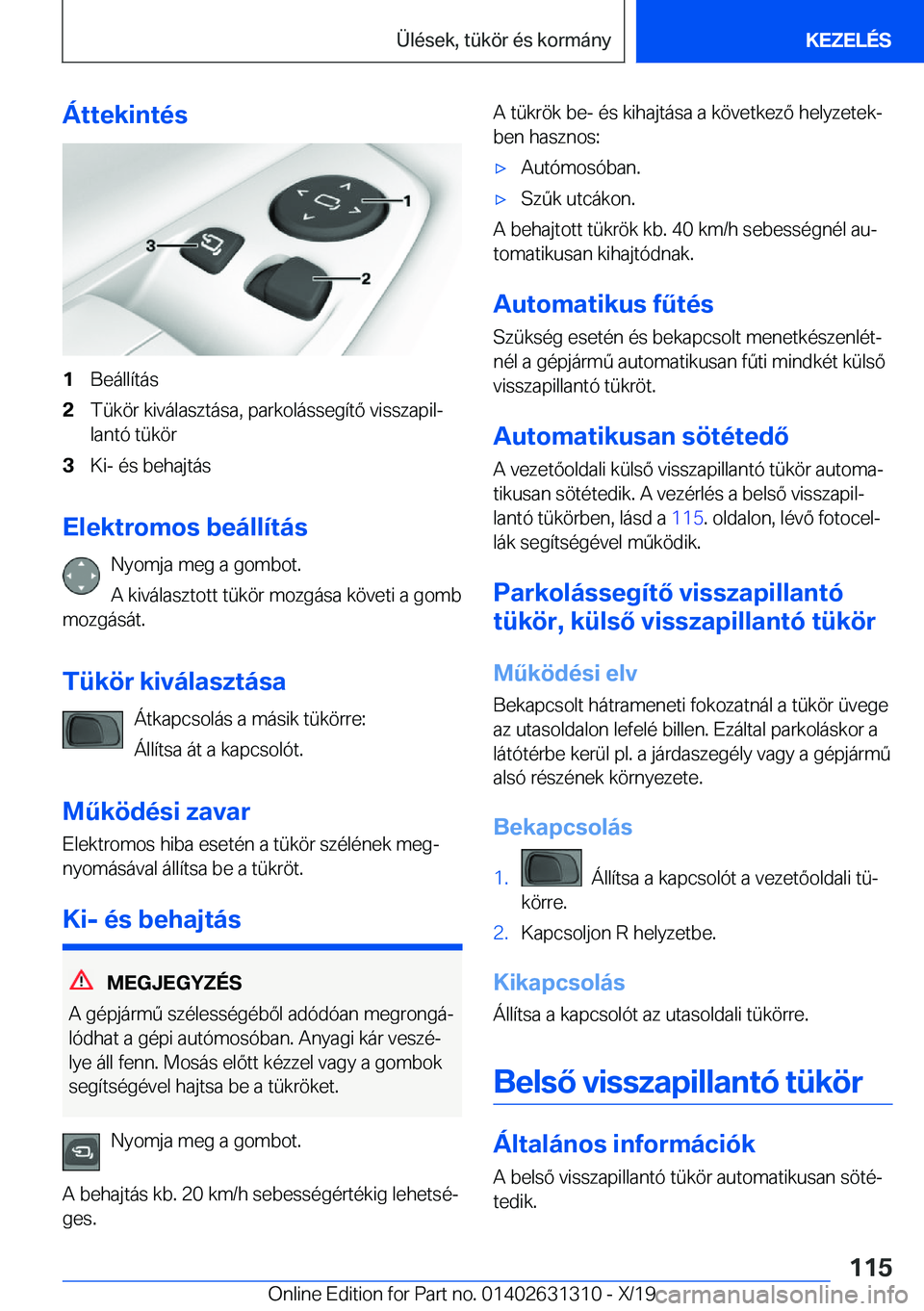 BMW M8 2020  Kezelési útmutató (in Hungarian) �