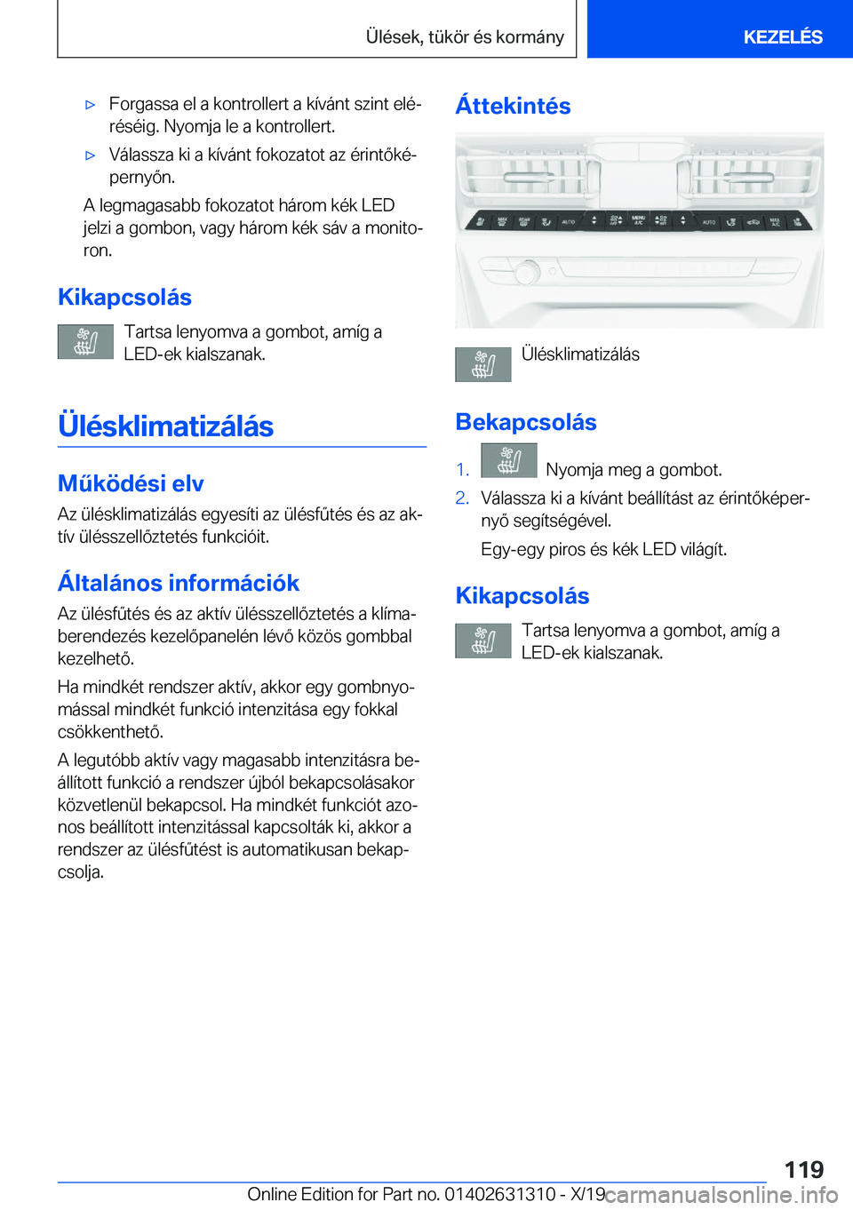 BMW M8 2020  Kezelési útmutató (in Hungarian) 'x�F�o�r�g�a�s�s�a��e�l��a��k�o�n�t�r�o�l�l�e�r�t��a��k�