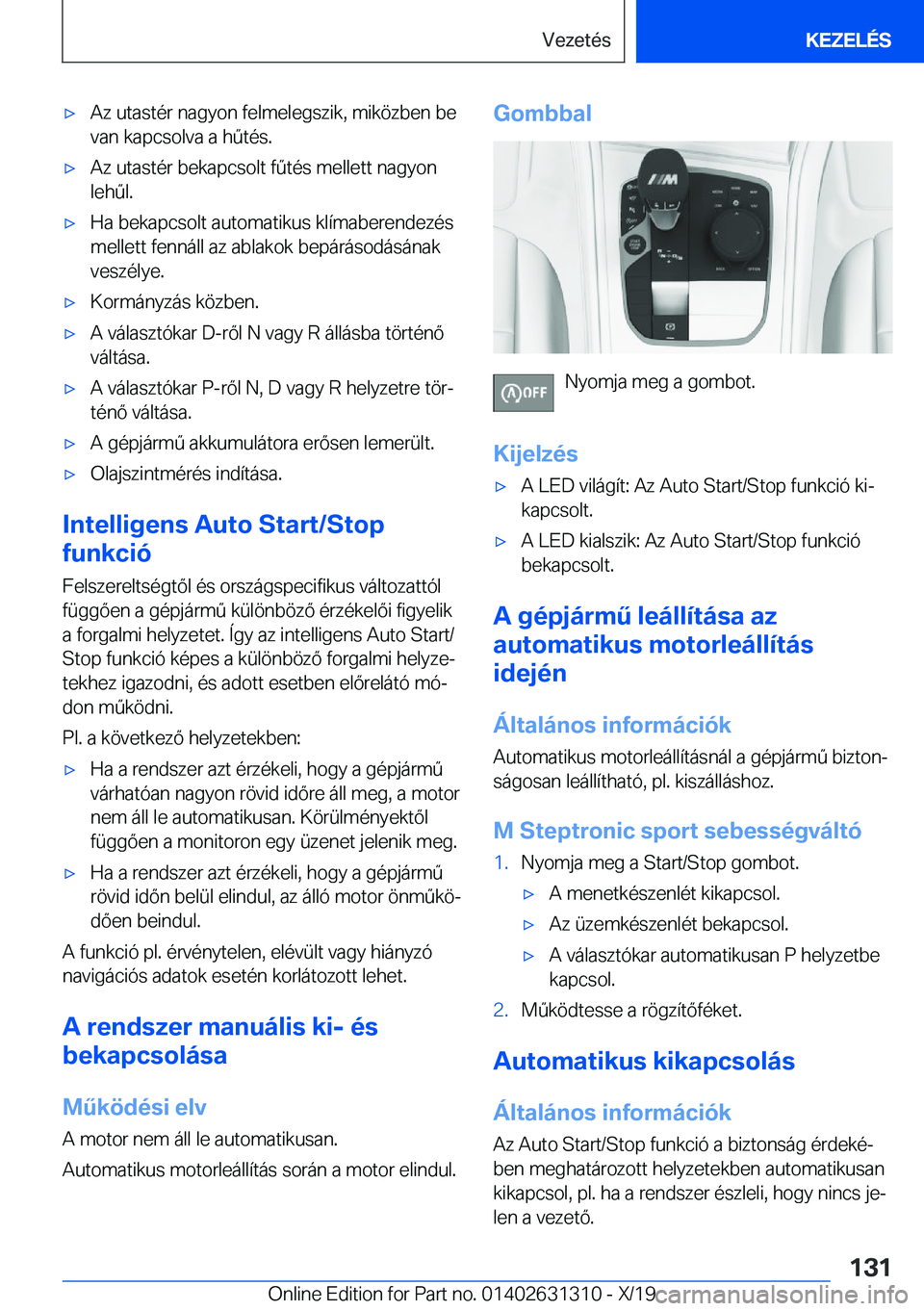 BMW M8 2020  Kezelési útmutató (in Hungarian) 'x�A�z��u�t�a�s�t�