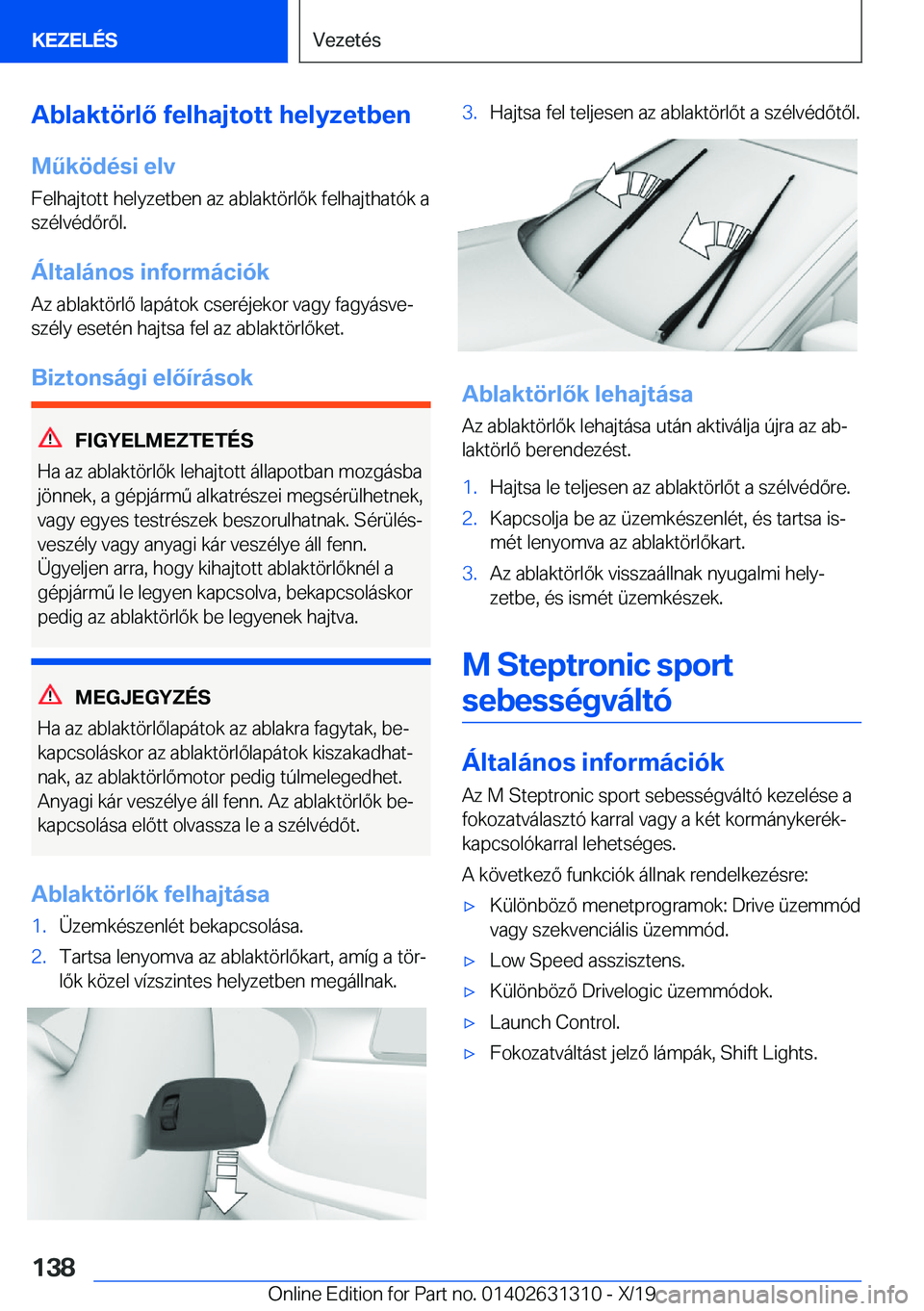 BMW M8 2020  Kezelési útmutató (in Hungarian) �A�b�l�a�k�t�