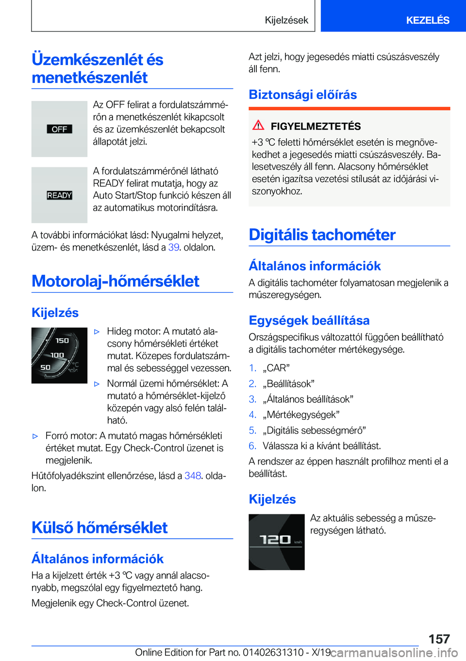BMW M8 2020  Kezelési útmutató (in Hungarian) �