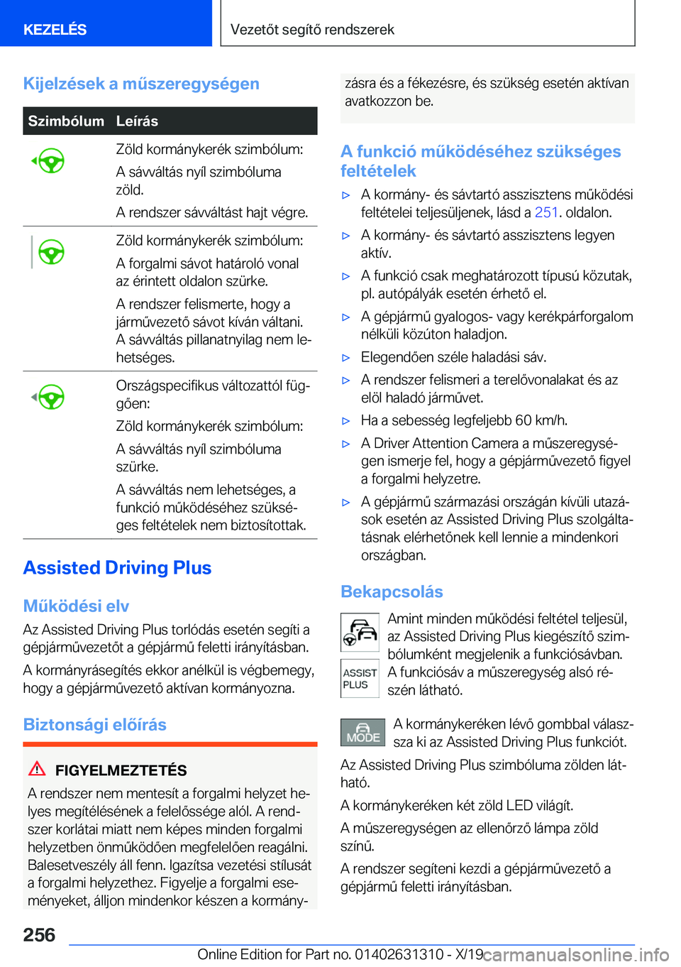BMW M8 2020  Kezelési útmutató (in Hungarian) �K�i�j�e�l�z�